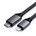 Satechi 1.8m USB-C w/ Lightning MFI-Certified Cable for Apple iPhone Space Grey