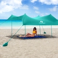 Red Suricata Family Beach Sun Shade Canopy - Turquoise