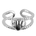 Sterling Silver Sea Shell Cuff Style Adjustable Toe Ring