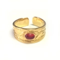 Sterling Silver And 18kt Yellow Gold Overlay Byzantine Adjustable Band Ring