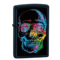 Zippo Matte Black Colourful X-Ray Skull Black Matte Windproof Lighter