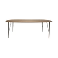 6IXTY2 Scandinavian Wooden Dining Table Large 220cm - Metal Legs - Walnut Satin