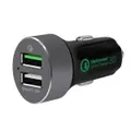 QuickBoost QC 3.0 Smart Dual Port USB Car Charger for iPhone Android iPad