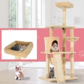 Advwin Multi-Level Cat Tree Scratching Post Stand House Furniture Toys Kitty Pet Play House Beige