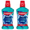 2x Colgate 500ml Plax IceFusion Cold Mint Mouthwash Alcohol Free Oral Care