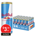 RED BULL 355ML ENERGY DRINK SUGAR FREE CAN 24 PACK