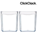 2 x CLICKCLACK 2800ml AIR TIGHT PANTRY CUBE CONTAINER W/ LID WHITE 2.8L