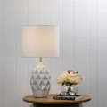 Ceramic Table Lamp With Glossy Ivory Glaze