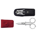 Victorinox Pocket Scissor Stainless Steel Foldable with Leather Pouch 8.1034.10