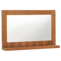 Wall Mirror with Shelf 60x12x40 cm Solid Teak Wood vidaXL