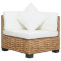 Corner Sofa with Cushions Natural Rattan vidaXL