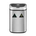 80L Dual Sensor Rubbish Bin Recycle Automatic Garbage Kitchen Waste Trash Can Stainless Steel Maxkon