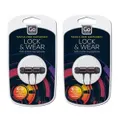 2PK Go Travel Lock & Wear Wired Magnetic In-Ear Earphones 3.5mm w/ In-Line Mic