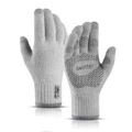 Touch Screen Gloves Outdoor Sports Knitted Autumn Winter Warm Non-Slip Mountain Biking Light-Gray Colour