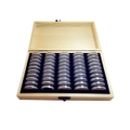 50Pcs 25/27/30Mm Coin Display Holder Storage Box For Slab Certified With Wooden Case 25Mm Size