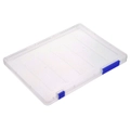 2 Pcs A4 File Storage Box Clear Plastic Document Cases Desk Paper Book Organizers Holders Blue Colour