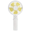 Mini Usb Rechargeable Handheld Desktop 3 Adjustable Speed Cooling Fan With Cell Phone Holder White