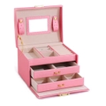 Three-Layers Pu Leather Jewelry Packaging Box With Mirror Storage Organizer Carrying Case