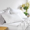 MyHouse Riley Bamboo Cotton Queen Bed Sheet Set in White Bamboo/Cotton
