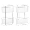 2x Boxsweden 2 Tier Bathroom Rack Standing Storage Organiser Stand Frosted Clear