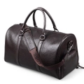 Men PU Leather Business Handbag Multifunction Large Capacity Travel Bag with Shoes Compartment