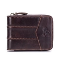 Vintage Genuine Leather Coin Bag Trifold Wallet For Men