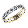 Classic Glossy Gold Business Health Titanium Steel Male Bracelet