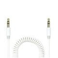 Crest 1.5m Coiled 3.5mm to 3.5mm AUX Male Audio Cable for Speakers/Car White