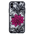 2Pcs Big Lotus Pattern Embossed Lace + Pc Case For Iphone Xs Max