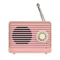 Cm-1 1.5W Mini Retro Wireless Bluetooth Single Speaker With Microphone Support Aux and Call(Pink)