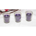 10 x Purple Wax Table Candle Set in Glass Votive 6cm Holder