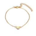 4 Pcs A Letter Gold Bracelet And Bangle For Woman Adjustable Simple
