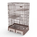 YES4PETS 134 cm Brown Pet 3 Level Cat Cage House With Tray
