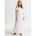 Aqua Perla Womens Gypsy White Maxi Beach Dress