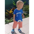 Mamino Baby Boy Zoo Blue Coral Bermuda and T Shirt Set