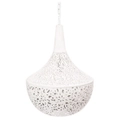 Casa Etched Flower Large Pendant Light in White