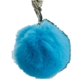 10Pcs Simple Key Chain Fur Ball Pompon Keychain Pompom Artificial Rabbit Fur Animal Keychains for Woman Car Bag Key Rings(lake Blue)