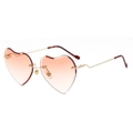 Fashion Metal Frameless Heart Sunglasses Colorful Film Ladies Sunglasses(Orange)
