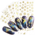 Christmas Gold and Fluorescent Nail Art Stickers