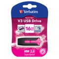 Verbatim 16GB V3 USB3.0 Pink Store'n'Go V3; Rectractable