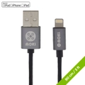Moki Braided Lightning SynCharge Cable Apple Licenced - Black Cable Gun Metal