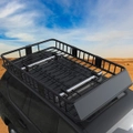 Steel Roof Rack Basket, Extendable Car Luggage Carrier Vehicle Cargo Traveling SUV Holder