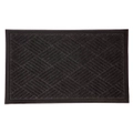 Ellora Charcoal Striped Polypropylene Doormat, Thin Welcome Entry Mat