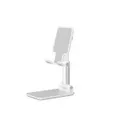 Telescopic Folding Mobile Phone Bracket Aluminum Alloy Flat Universal Tablet Desktop Stand White