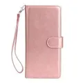 For Huawei P10 Lite Leather Protective Phone Case With 9 Card Position Buckle Bracket Lanyard Rose Gold