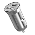 Sansai Aluminium Dual USB-A Car Charger 4.8A for iPhone 11 X/Samsung S8+ Silver