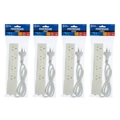 4PK The Brute Power Co 4 Socket 1m Cord/Cable Powerboard 10A Outlet/Strip Switch
