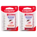 2x 40pc Colgate Teeth Cleaning Soft Interdental Brush Floss/Toothpick Oral Care