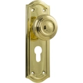 Tradco Kensington Door Knob on Backplate Polished Brass