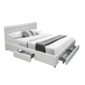 Julie Pu Leather Bed with Drawers